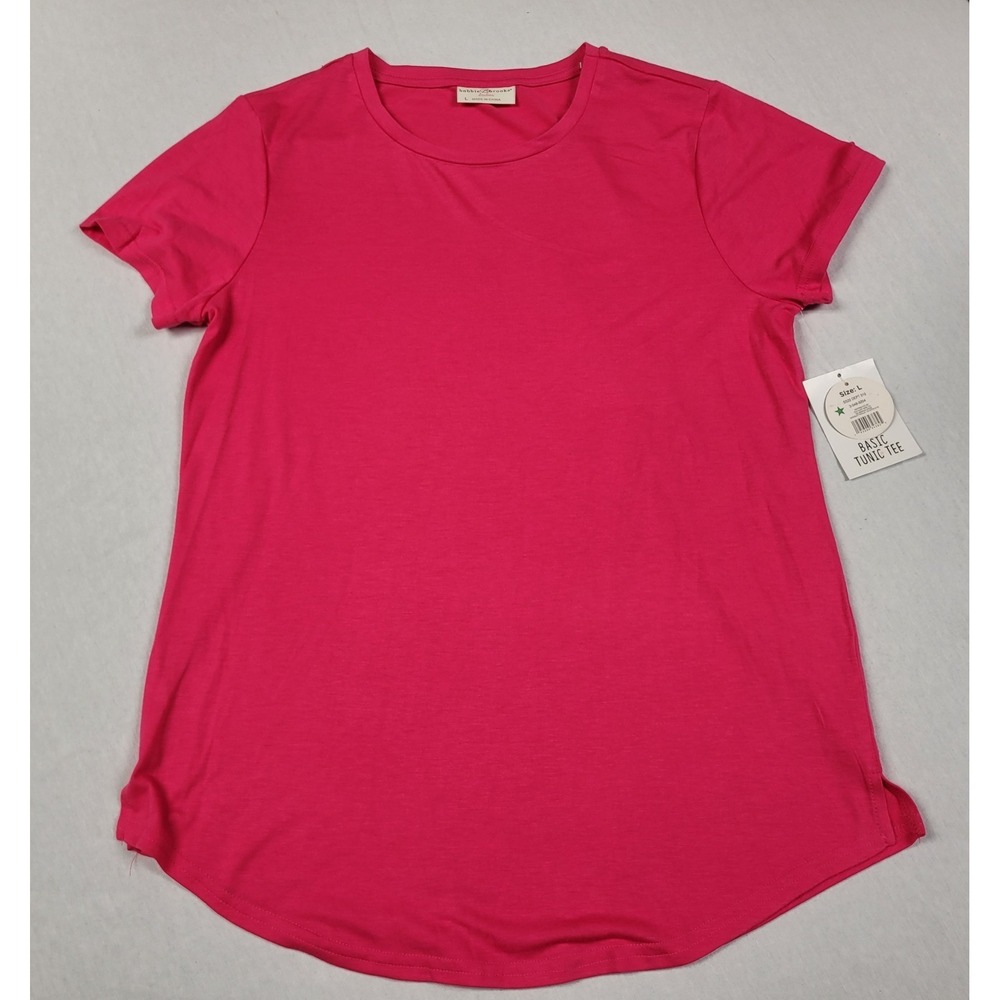 Bobbie Brooks Ladies Basic Tunic T-shirt Women's Size L Red/Pink NWT